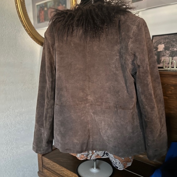 Chico's Dark Brown Teddy Jacket with Faux Fur - Picture 6 of 12